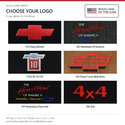 1967-1972 Chevy C10 2WD Auto/3sp No Shifter Loop Floor Mat Embroidered Logos - 1-Piece - product details image 11