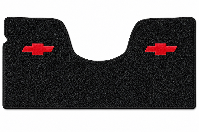 1967-1972 Chevy C10 2WD Auto/3sp No Shifter Loop Floor Mat Embroidered Logos - 1-Piece - product details image 2