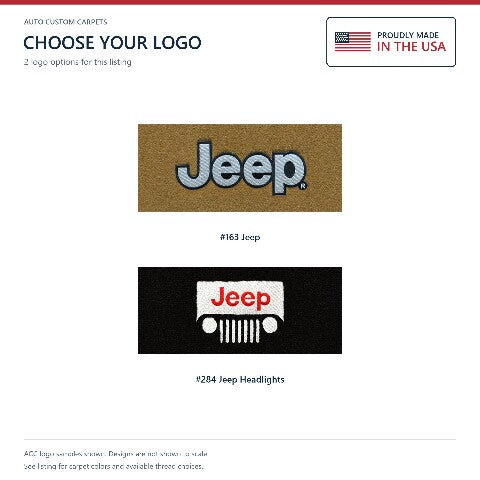 1997-2006 Jeep Wrangler Cutpile Floor Mats with Embroidered Logo Choices - 4-Piece - product details image 6