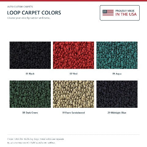 1954-1956 Oldsmobile 98 Loop Floor Mats with Embroidered Logo Choices - 4-Piece - product details image 6