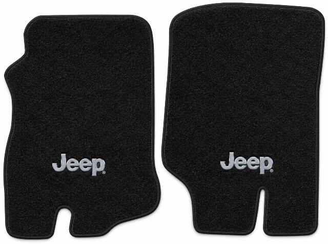 1976-1983 Jeep CJ5 Cutpile Floor Mats with Embroidered Logo Choices Front - 2-Piece - product details image 2