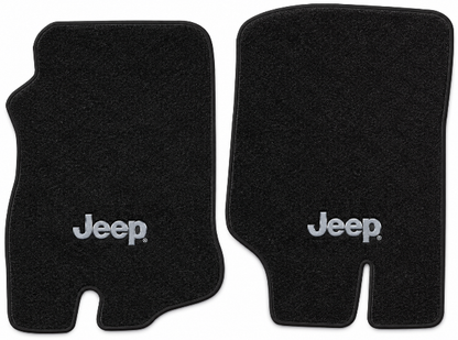 1976-1983 Jeep CJ5 Cutpile Floor Mats with Embroidered Logo Choices Front - 2-Piece - product details image 2
