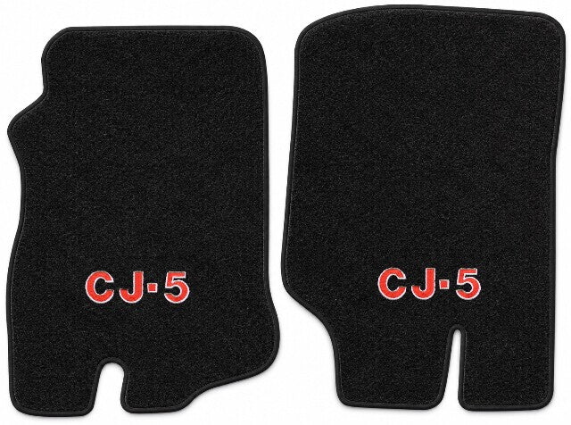 1976-1983 Jeep CJ5 Cutpile Floor Mats with Embroidered Logo Choices Front - 2-Piece - product details image 4