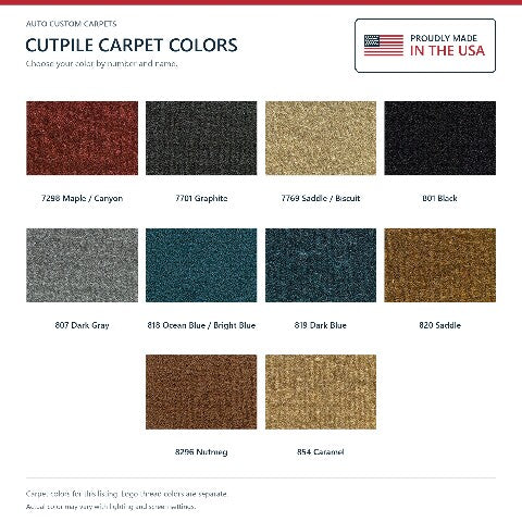 1976-1983 Jeep CJ5 Cutpile Floor Mats with Embroidered Logo Choices Front - 2-Piece - product details image 8