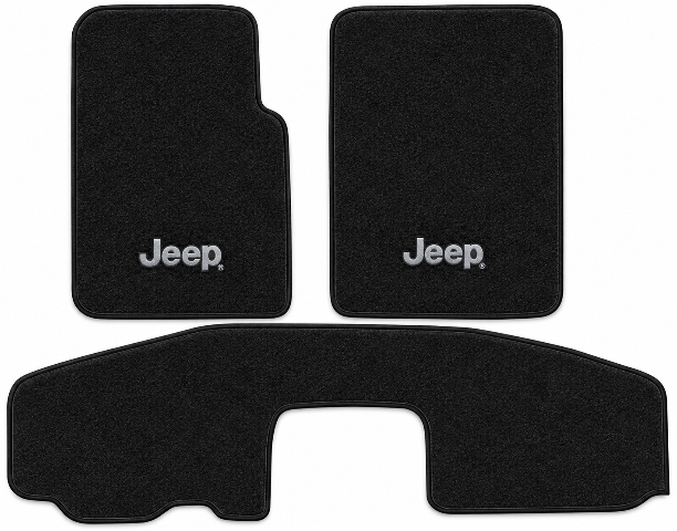 1997-06 Jeep Wrangler Floor Mats with Embroidered Logo Choices Frts & Rr Short Console - 3-Piece - product details image 2