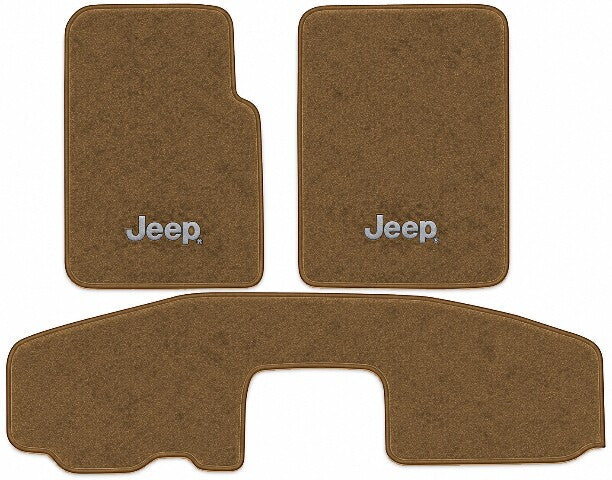 1997-06 Jeep Wrangler Floor Mats with Embroidered Logo Choices Frts & Rr Short Console - 3-Piece - product image
