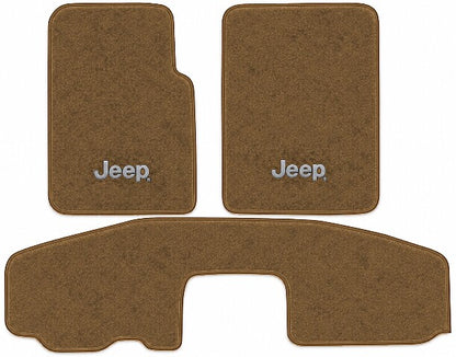1997-06 Jeep Wrangler Floor Mats with Embroidered Logo Choices Frts & Rr Short Console - 3-Piece - product image
