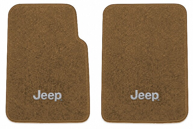 1997-2006 Jeep Wrangler Cutpile Floor Mats with Embroidered Logo Choices Front - 2-Piece - product image