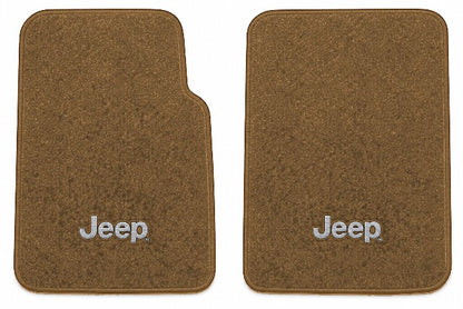 1997-2006 Jeep Wrangler Cutpile Floor Mats with Embroidered Logo Choices Front - 2-Piece - product image