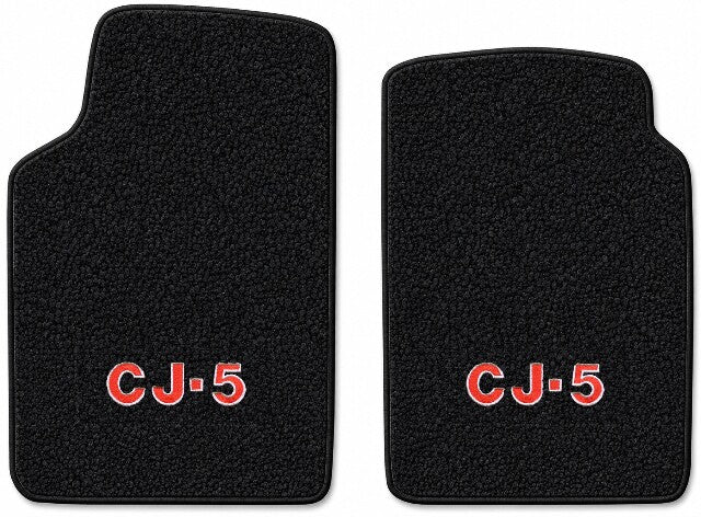 1959-1973 Jeep CJ5 Loop Floor Mats with Embroidered Logo Choices Front - 2-Piece - product details image 3