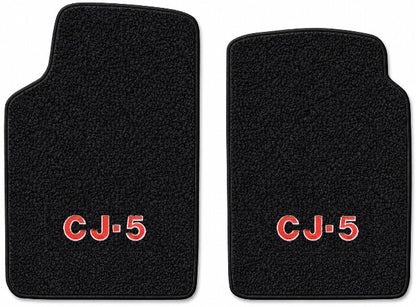 1959-1973 Jeep CJ5 Loop Floor Mats with Embroidered Logo Choices Front - 2-Piece - product details image 3