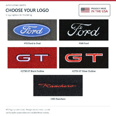 1974-1979 Ford Ranchero Cutpile Floor Mats with Embroidered Logo Choices - 2-Piece - product details image 9