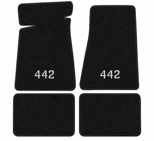 1985-1987 Oldsmobile Cutlass Salon 442 Cutpile Floor Mats with Embroidered Logo Choices - 4-Piece - product details image 2