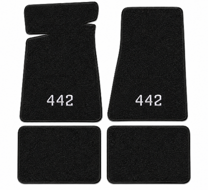 1985-1987 Oldsmobile Cutlass Salon 442 Cutpile Floor Mats with Embroidered Logo Choices - 4-Piece - product details image 2