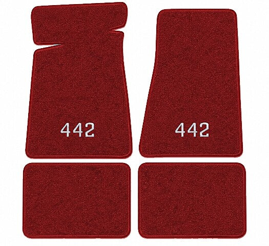 1985-1987 Oldsmobile Cutlass Salon 442 Cutpile Floor Mats with Embroidered Logo Choices - 4-Piece - product image