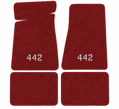 1985-1987 Oldsmobile Cutlass Salon 442 Cutpile Floor Mats with Embroidered Logo Choices - 4-Piece - product image