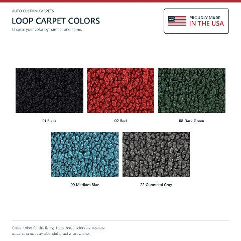 1957 Pontiac Bonneville Loop Floor Mats with Embroidered Logo Choices - 4-Piece - product details image 7