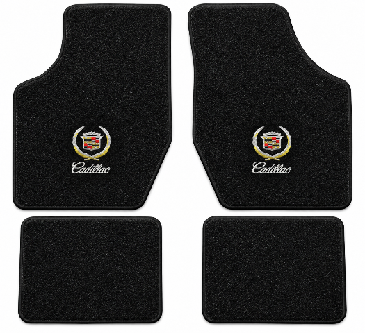 1985-91 Cadillac DeVille 2DR Coupe FWD Cutpile Floor Mats with Embroidered Logo Choices - 4-Piece - product details image 2
