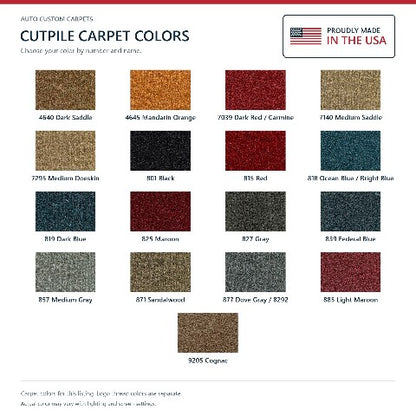 1985-91 Cadillac DeVille 2DR Coupe FWD Cutpile Floor Mats with Embroidered Logo Choices - 4-Piece - product details image 6