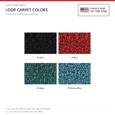 1959-1960 Chevy Biscayne Loop Floor Mats with Embroidered Logo Choices - 4-Piece - product details image 9