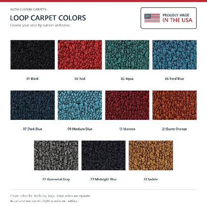 1962-1964 Pontiac Grand Prix Loop Floor Mats with Embroidered Logo Choices - 4-Piece - product details image 8