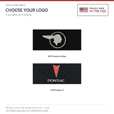 1957 Pontiac Super Chief Loop Floor Mats with Embroidered Logo Choices - 4-Piece - product details image 6
