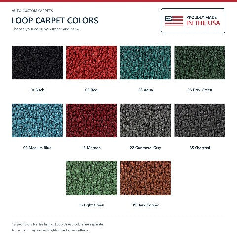 1957 Pontiac Super Chief Loop Floor Mats with Embroidered Logo Choices - 4-Piece - product details image 7