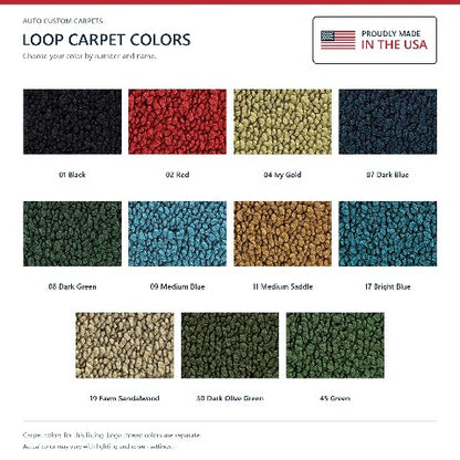 1970-1972 Buick GS 4spd Loop Floor Mats with Embroidered Logo Choices - 4-Piece - product details image 6