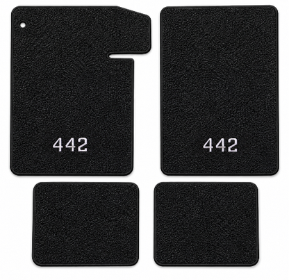 1964-1967 Oldsmobile 442 Loop Floor Mats with Embroidered Logo Choices - 4-Piece - product details image 2