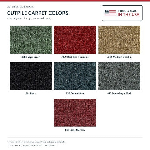 1986-1987 Buick Somerset Cutpile Floor Mats with Embroidered Logo Choices - 4-Piece - product details image 6