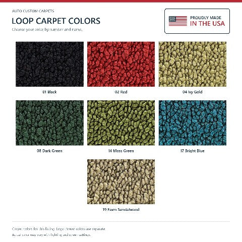 1971-1972 GMC Sprint Loop Floor Mats with Embroidered Logo Choices - 2-Piece - product details image 6