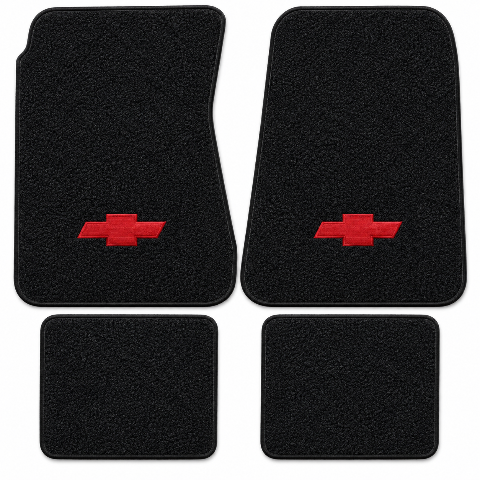 1968-72 Chevy Chevelle Concours 4DR Wagon Loop Floor Mats with Embroidered Logo Choices - 4-Piece - product details image 2