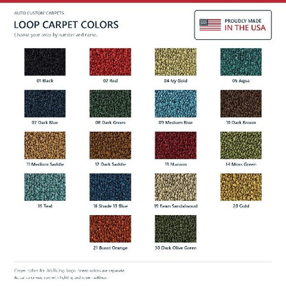 1965-1973 Dodge Monaco Loop Floor Mats with Embroidered Logo Choices - 4-Piece - product details image 7