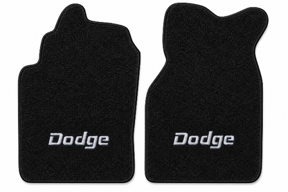 1982-1984 Dodge Rampage Cutpile Floor Mats with Embroidered Logo Choices Front - 2-Piece - product image