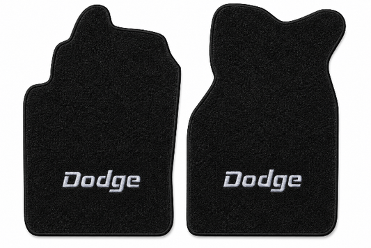 1982-1984 Dodge Rampage Cutpile Floor Mats with Embroidered Logo Choices Front - 2-Piece - product image