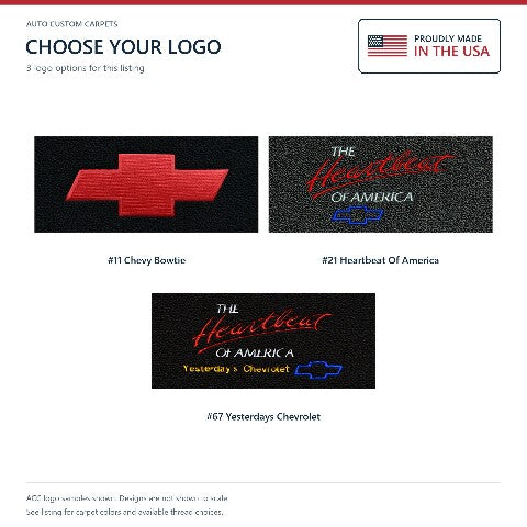 1970-1972 Chevy Chevelle Greenbrier Loop Floor Mats with Embroidered Logo Choices - 4-Piece - product details image 8