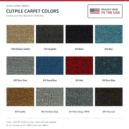 1984-1988 Toyota Ext Cab Cutpile Floor Mats with Embroidered Logo Choices - 4-Piece - product details image 6