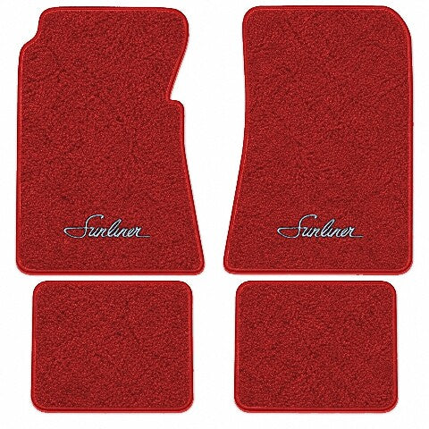 1955-1956 Ford Sunliner Convertible Loop Floor Mats with Embroidered Logo Choices - 4-Piece - product image