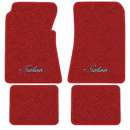 1955-1956 Ford Sunliner Convertible Loop Floor Mats with Embroidered Logo Choices - 4-Piece - product image