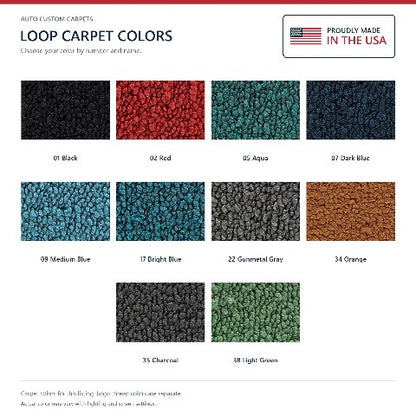 1955-1956 Ford Sunliner Convertible Loop Floor Mats with Embroidered Logo Choices - 4-Piece - product details image 9
