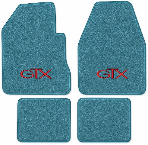 1971 Plymouth GTX 4spd Loop Floor Mats with Embroidered Logo Choices - 4-Piece - product image