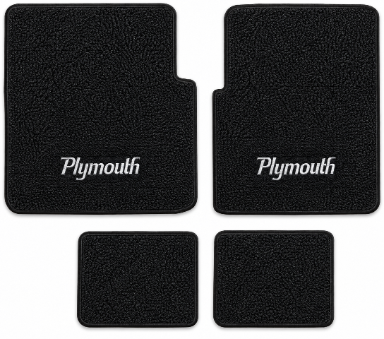 1972-1973 Plymouth Gran Fury Loop Floor Mats with Embroidered Logo Choices - 4-Piece - product details image 2