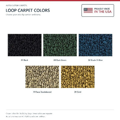 1972-1973 Plymouth Gran Fury Loop Floor Mats with Embroidered Logo Choices - 4-Piece - product details image 7