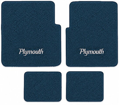 1972-1973 Plymouth Gran Fury Loop Floor Mats with Embroidered Logo Choices - 4-Piece - product image