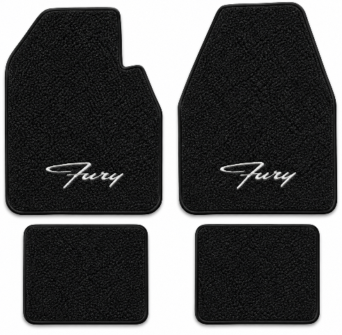 1962-1969 Plymouth Fury Auto Loop Floor Mats with Embroidered Logo Choices - 4-Piece - product details image 2