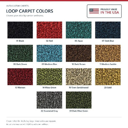 1962-1969 Plymouth Fury Auto Loop Floor Mats with Embroidered Logo Choices - 4-Piece - product details image 9