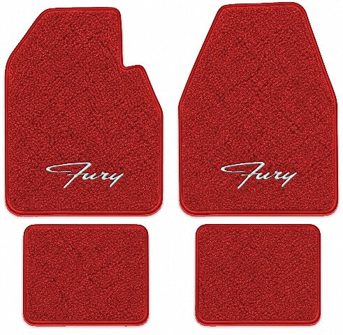 1962-1969 Plymouth Fury Auto Loop Floor Mats with Embroidered Logo Choices - 4-Piece - product image