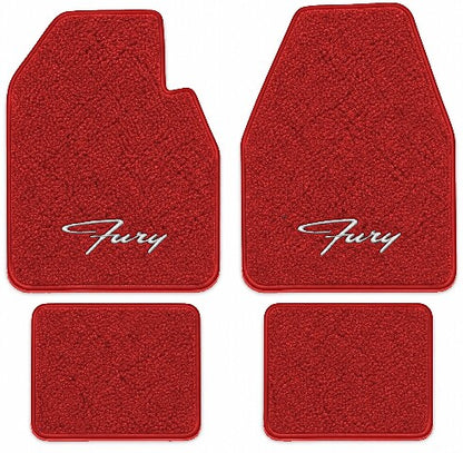 1962-1969 Plymouth Fury Auto Loop Floor Mats with Embroidered Logo Choices - 4-Piece - product image
