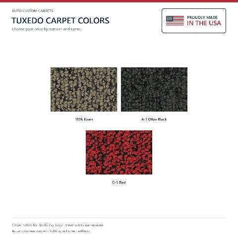 1961-1962 Oldsmobile Dynamic 88 Tuxedo Floor Mats with Embroidered Logo Choices - 4-Piece - product details image 6
