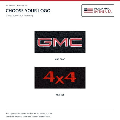 1992-1998 GMC C2500 Crew Cab Cutpile Floor Mats with Embroidered Logo Choices - 4-Piece - product details image 6
